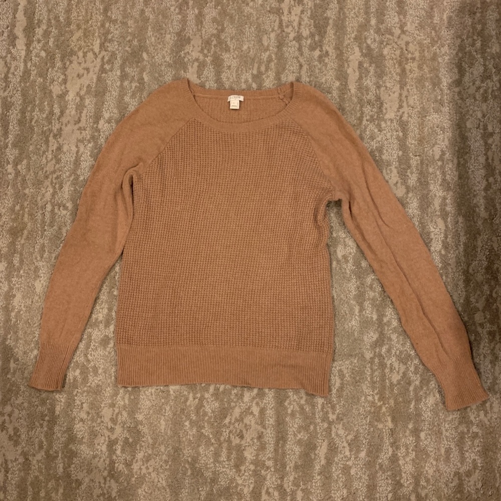 Tan colored wool knit sweater